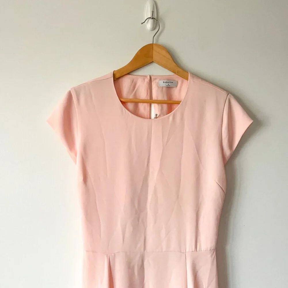 Aritzia Babaton Hamptons  Midi Dress Soft Blush Pink Size 12 - Picture 7 of 11